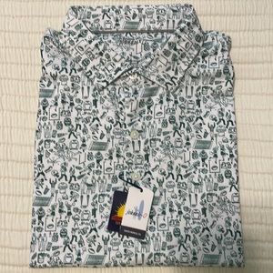 Johnnie-O Green Tailgater Polo- NWT